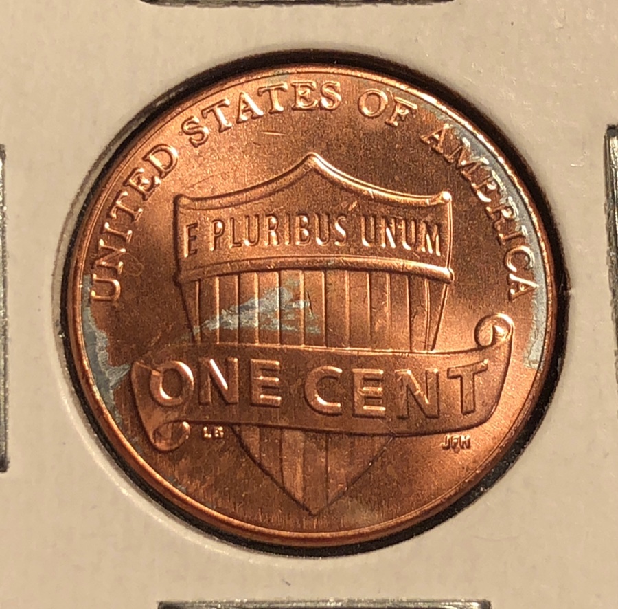 2018-D-&-2019-D-Shield-Cent-Defective-Copper-Plating
