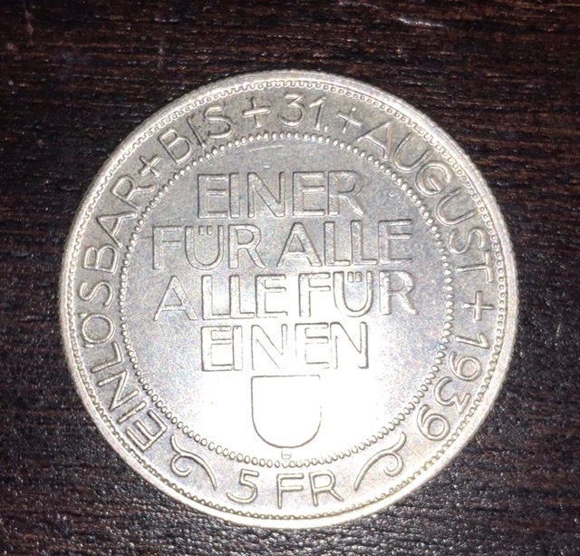 1939-Switzerland-Lucerne-5-Francs,-Grade?