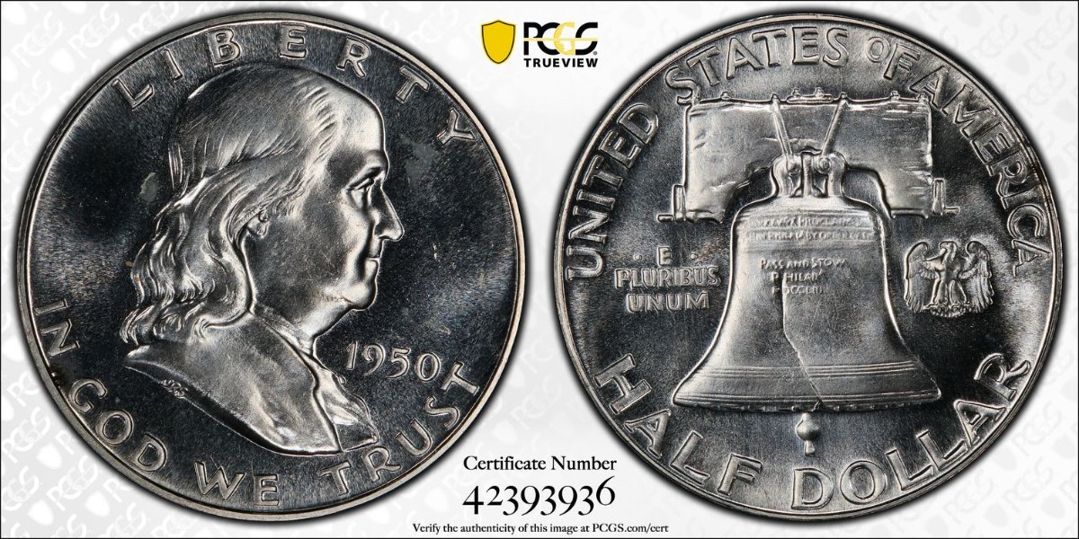 1950-Franklin-Half-Dollar-Proof-Before-And-After