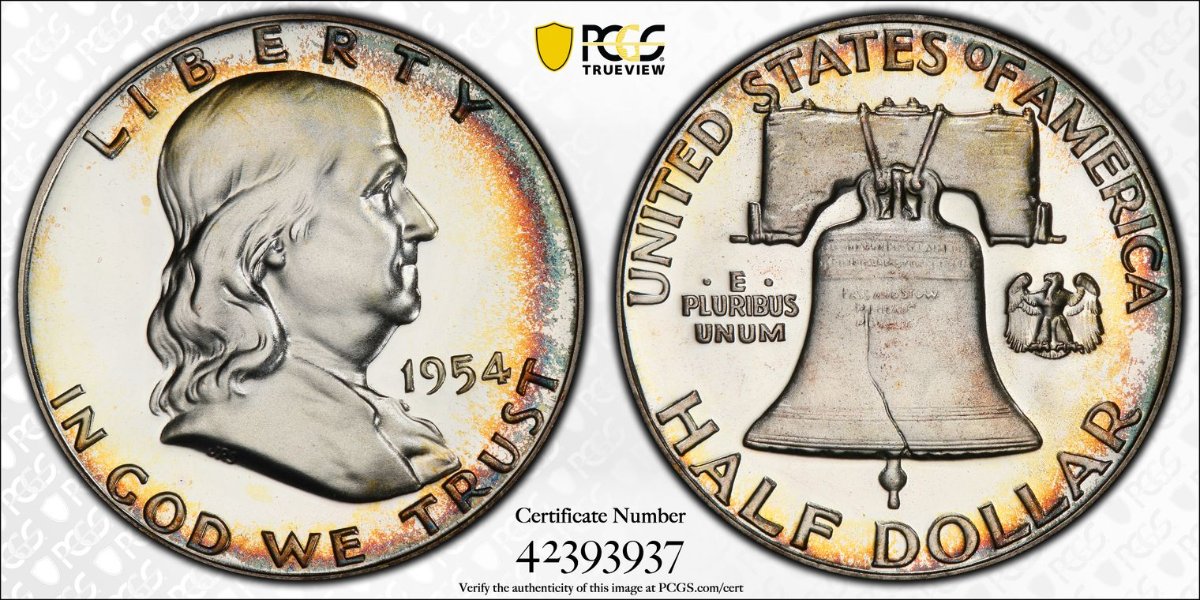 Toner-Thursday:-1957-Franklin-50c-PCGS-MS-65-CAC-And-1954-Franklin-PR-68CAM