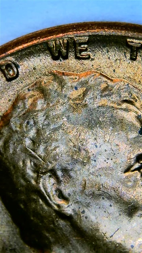 1958-Lincoln-Wheat-Back-Cent-Spike-On-Head