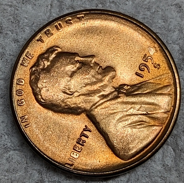 1954-S-Wheat-Back-Cent-Grease-Filled-And-Struck-Through
