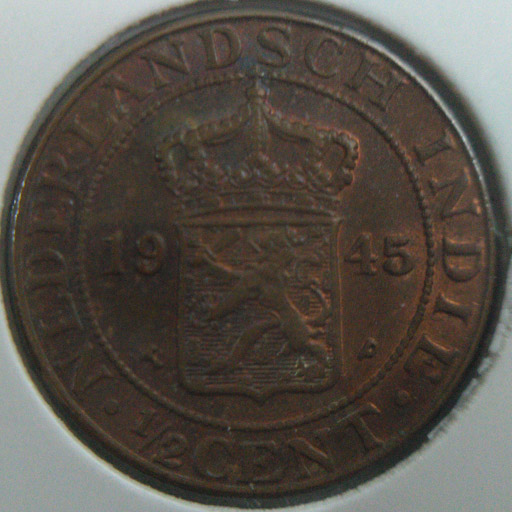 Netherlands-East-Indies-1/2-Cent-1945-P-High-&-Low-P