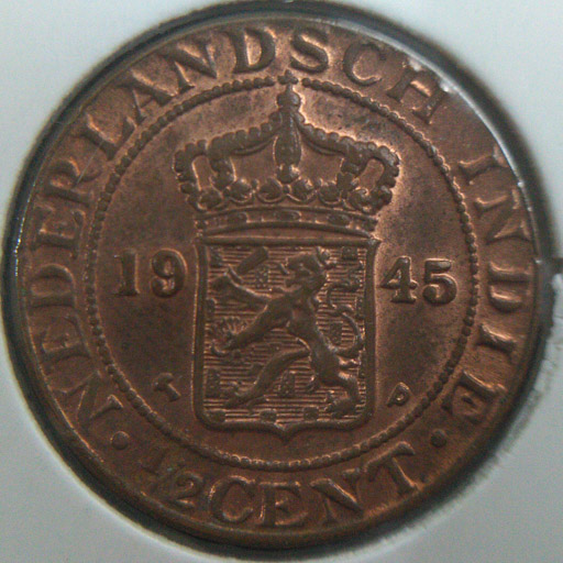 Netherlands-East-Indies-1/2-Cent-1945-P-High-&-Low-P