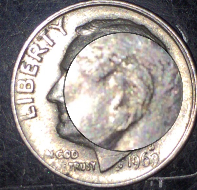 1969-D-Roosevelt-Dime-Error/-Damage