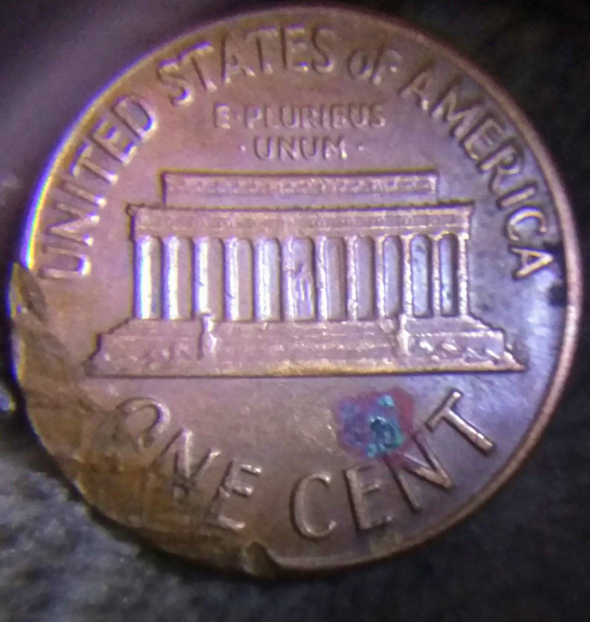 1972-D-Lincoln-Cent-Clamped-In-Vice-Or-Mint-Damage?