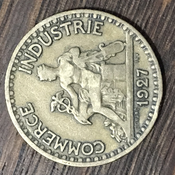 1-Franc-1924-France-/-Variants-Open-4-And-Closed-4