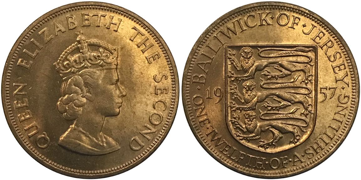 1957-Jersey-Elizabeth-2-1/12th-Shilling-Thank-You-Hondo-Boguss!