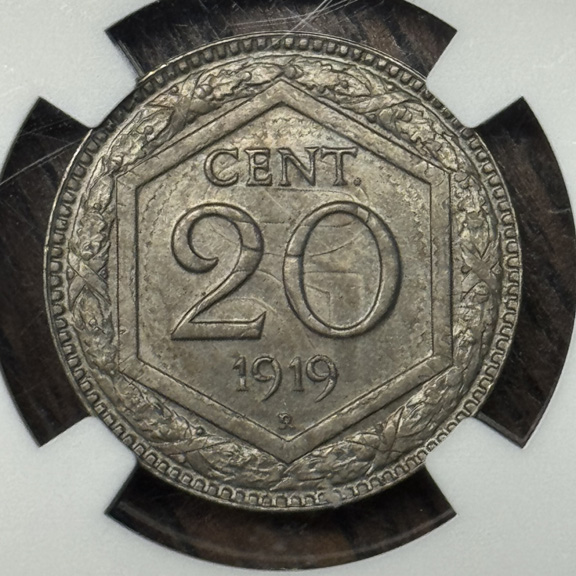 Another-1918-Italian-20-Centesimi---Overstruck-On-KM#28