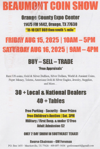 Beaumont-TX-Coin-Show---8/15,-8/16