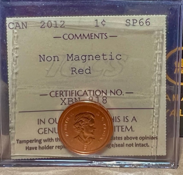 Canada-One-Cent-2012-Specimen-Non-Magnetic