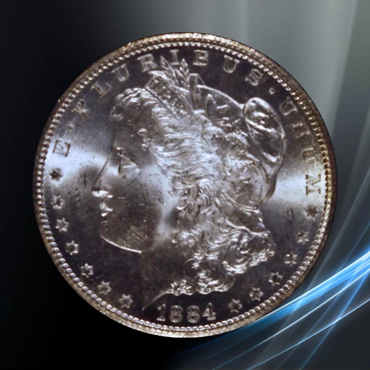 1884-Morgan-Dollar-CC-Major-Error-To-Ear-And-Spitting-Eagle-Bu/Unc