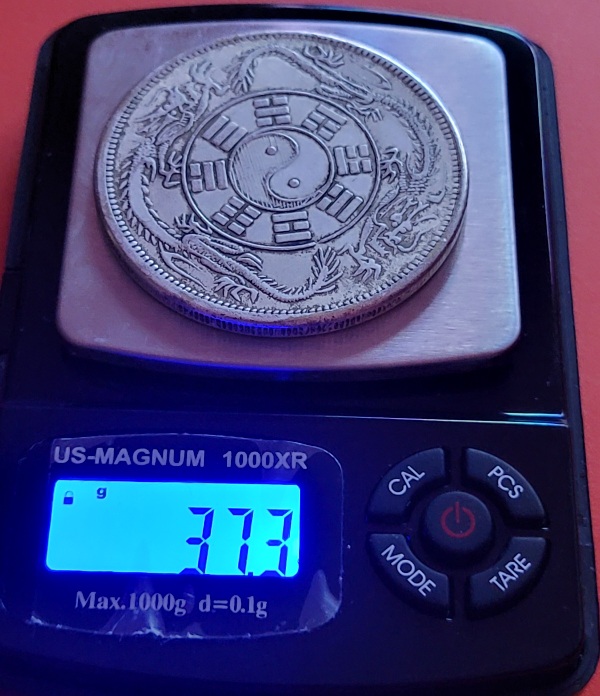 Chinese-Yuan-Silver-Dragon-Dollar-W/Yin-Yang-&-Dragon-Token-Coin