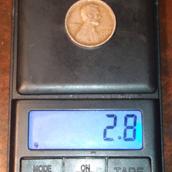 1978-Lincoln-Cent-Error-Weighs-2.8-Grams