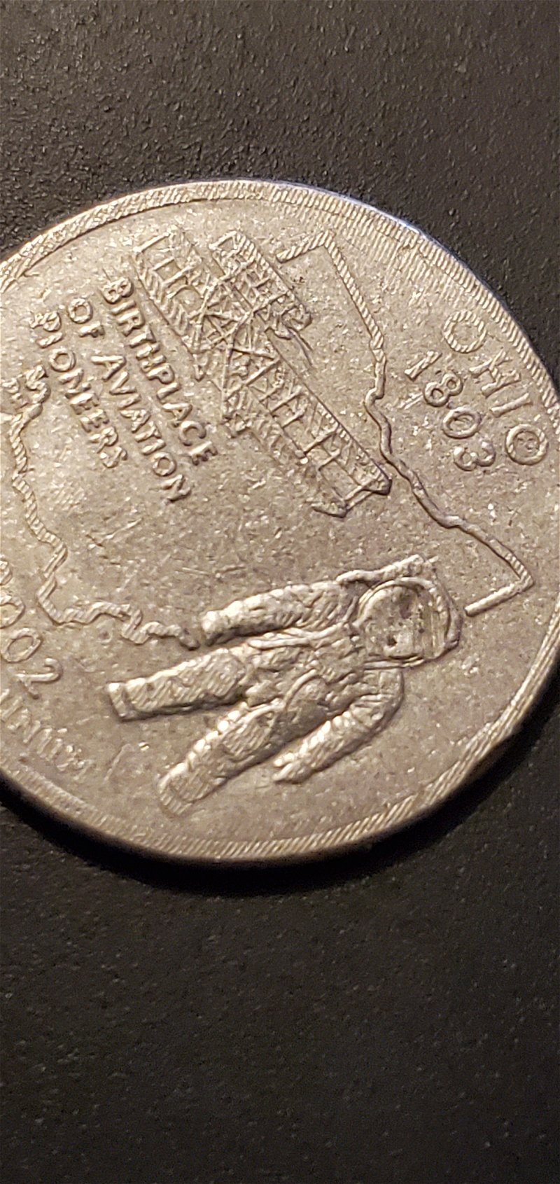 2002-Ohio-Statehood-Quarter,-100%-Strike-Through-Cloth-OBV-And-Rev