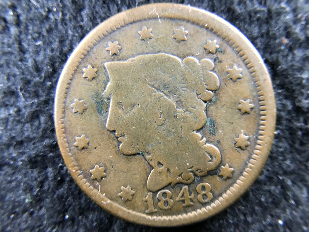 1847/1848-Double-Headed-Braided-Hair-Cent-Id:-Magician's-Coin