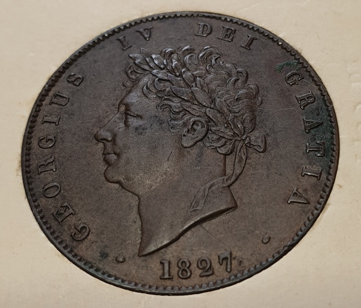 1827-Half-Penny-Discolouration-Impact-On-Grade