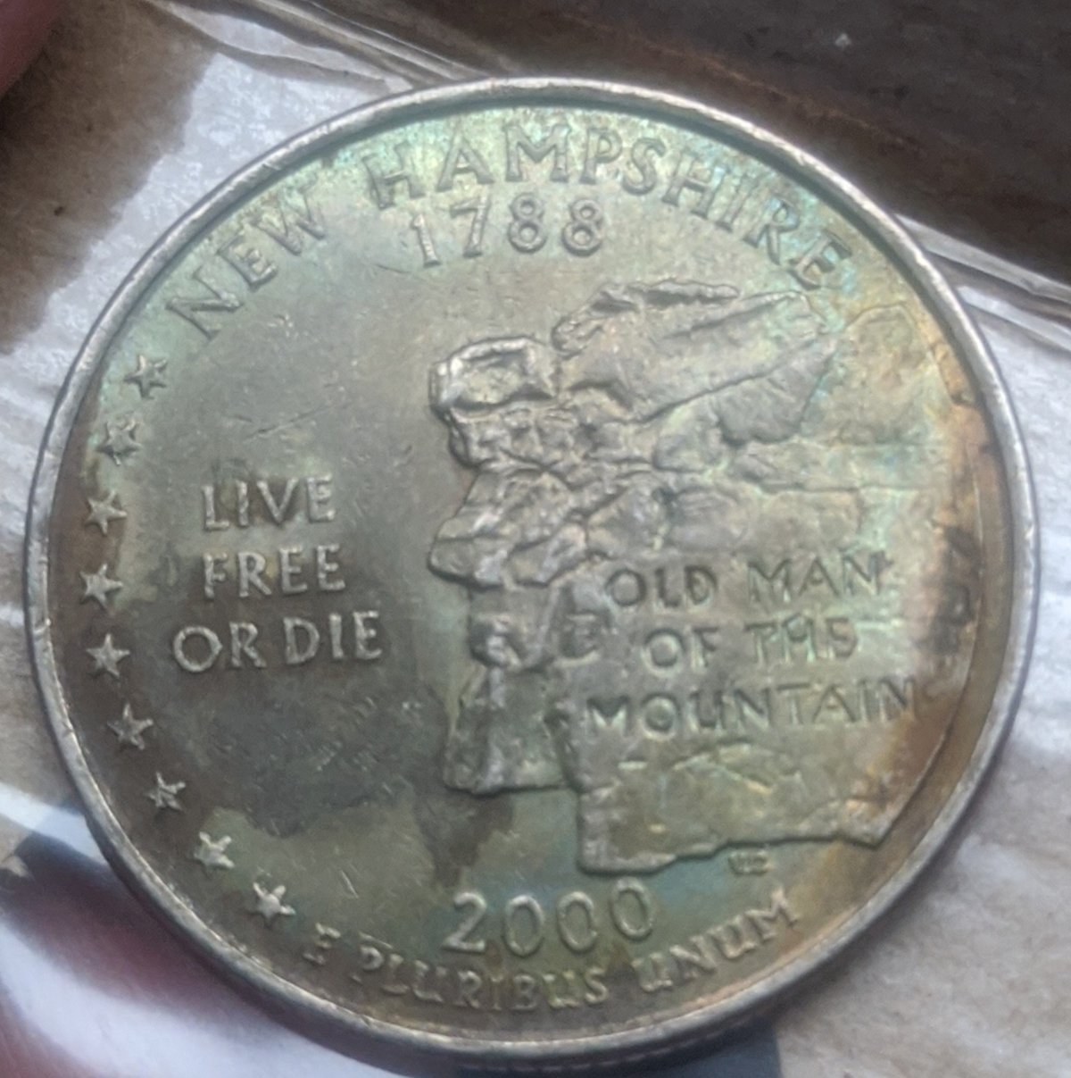 2000-D-New-Hampshire-State-Quarter-Blue-Tone-Please-Grade