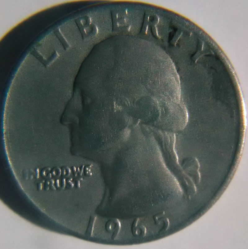 1965-Quarter-Rainbow-Plating-Obverse