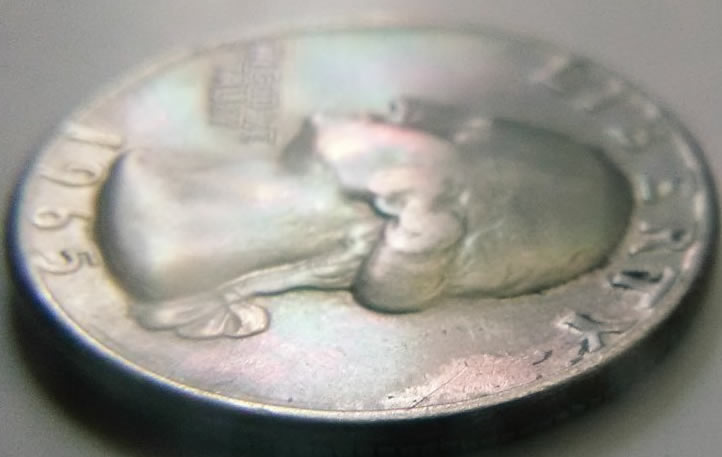 1965-Quarter-Rainbow-Plating-Obverse