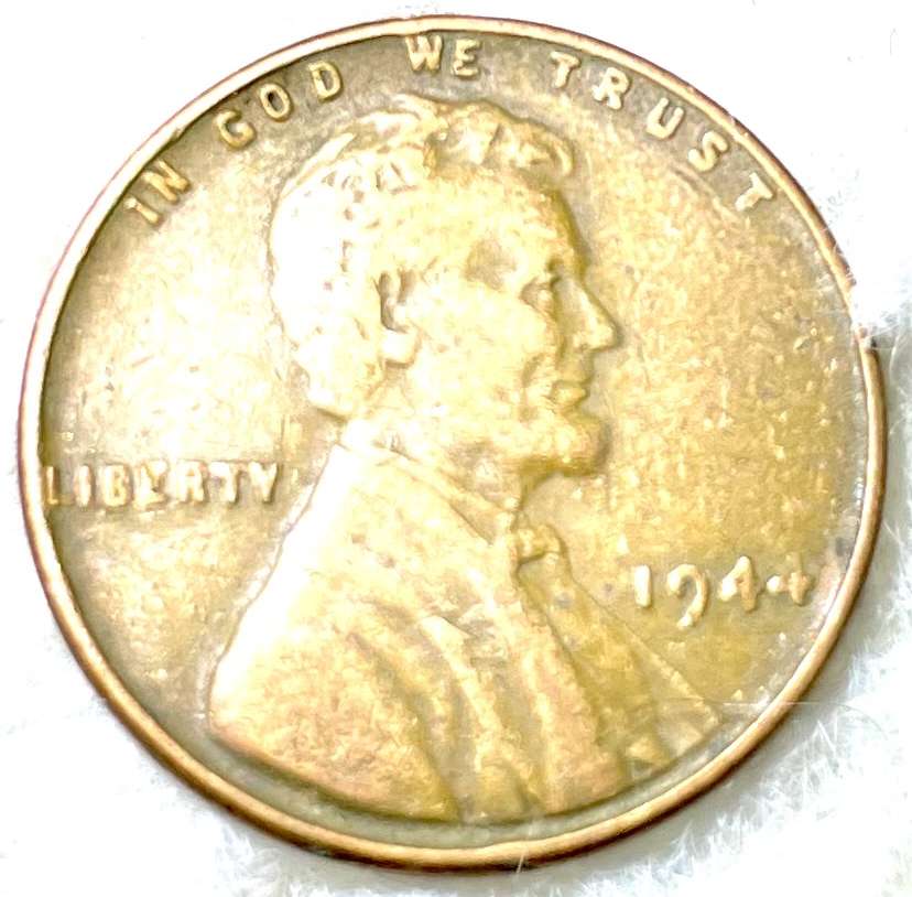 1944-Wheat-Cent-Missing-Part-Part-Of-4-In-Date,-No-Mint