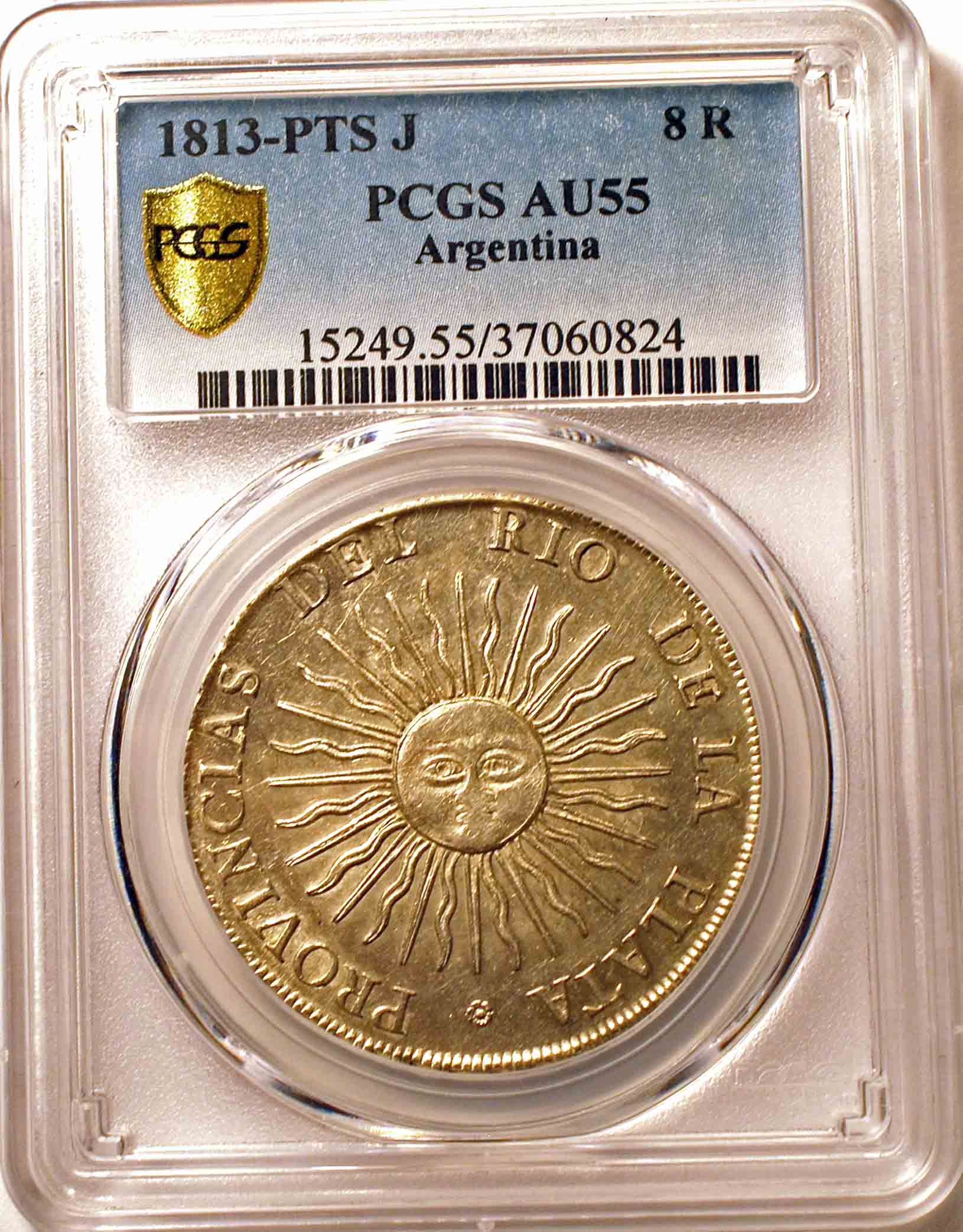 Argentina-1813-8-Reales:--PCGS-Graded