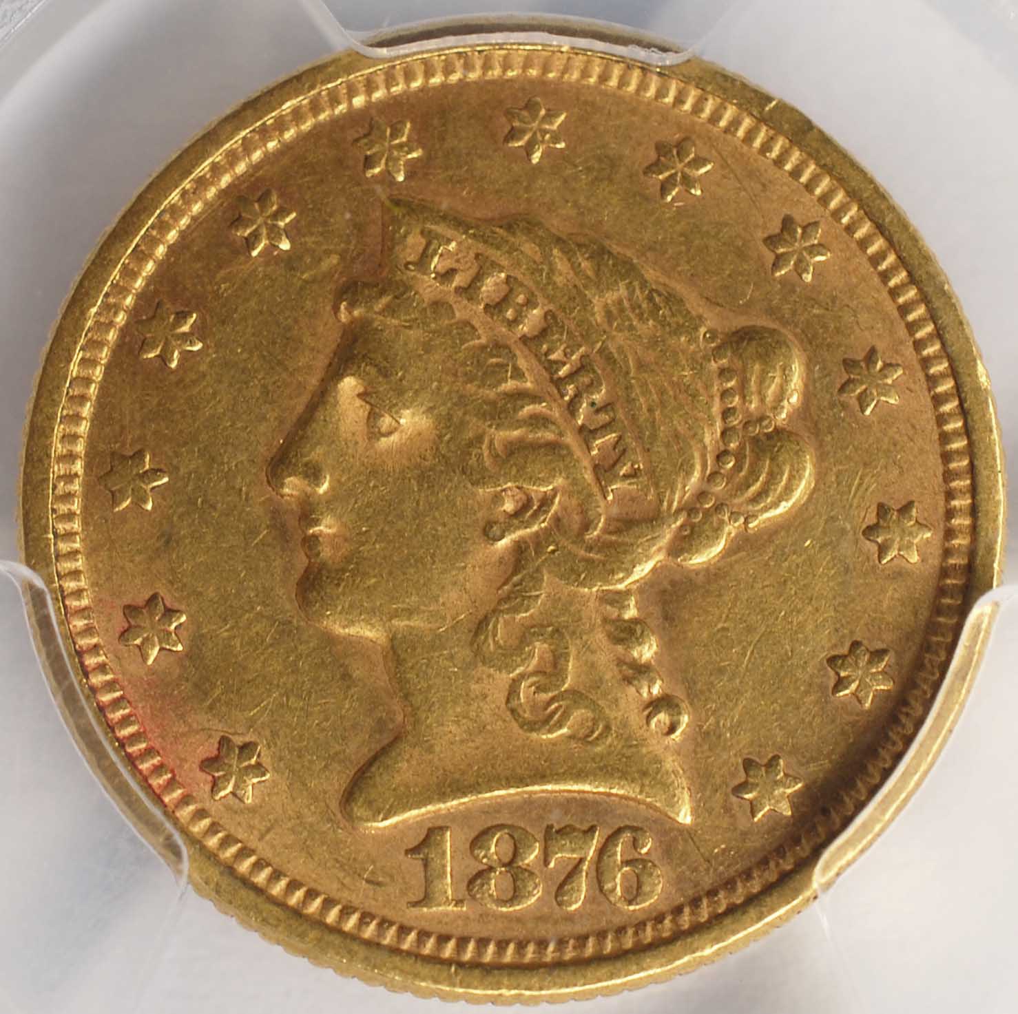 1876-Quarter-Eagle-For-Grade-And-Comment