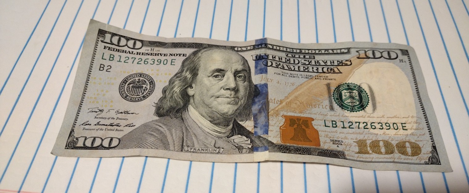 2009-Series-A-$100-Bill-Woven-Blue-Stripe