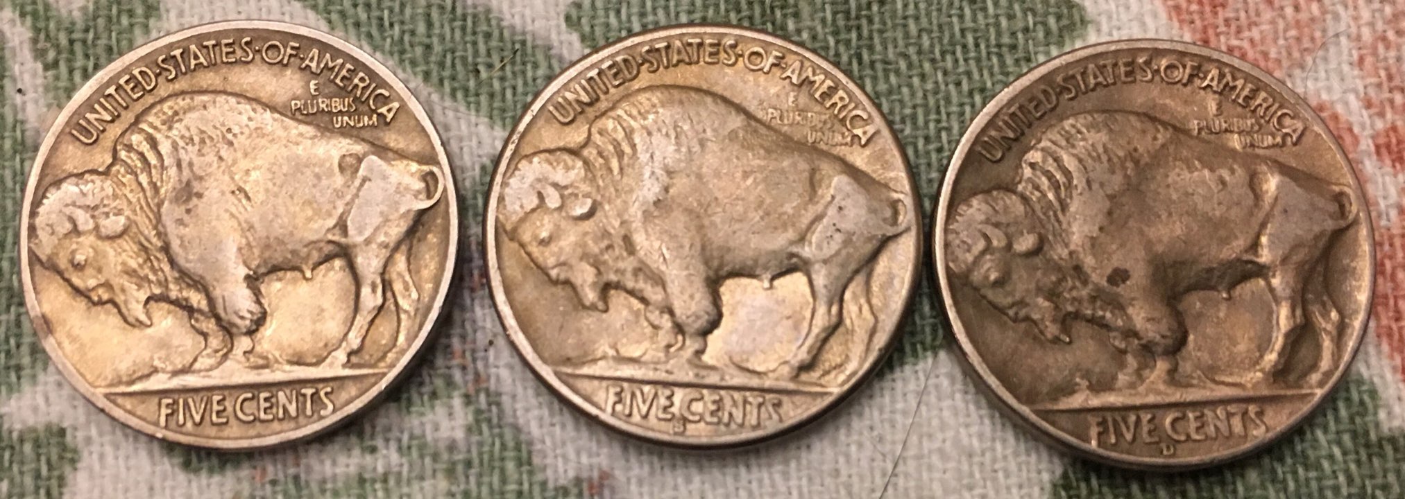 1934/-1935-S/-1937-D-Buffalo-Nickel