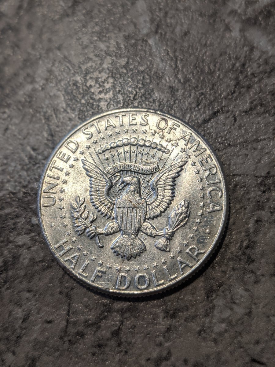 1964-Kennedy-Half-Cracked-And-Struck-Through