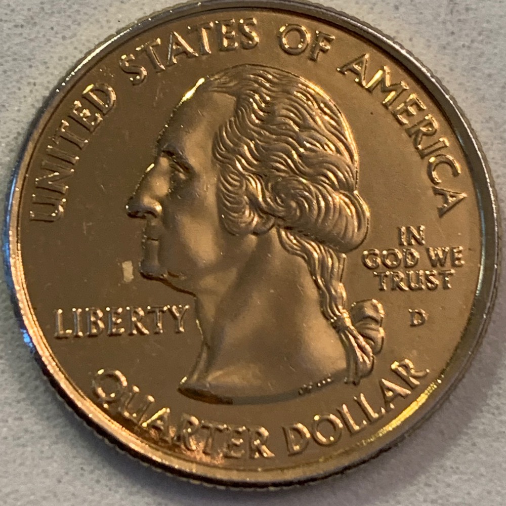 Missouri-State-Quarter,-Shiny-Gold-Colour?--Experimental-Planchette.-2003-D