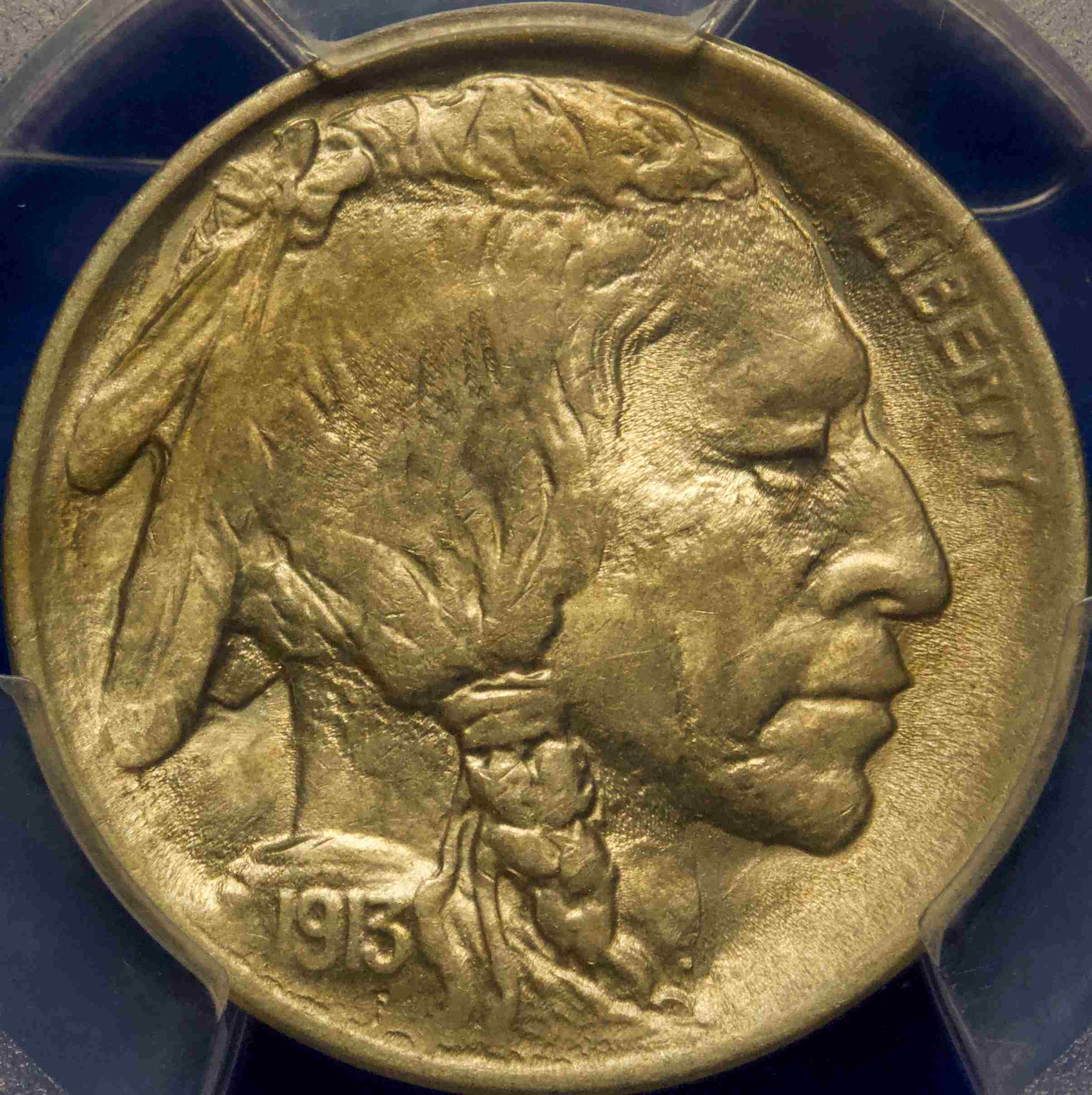 PCGS-MS-64-1913-Type-1-Buffalo-5c
