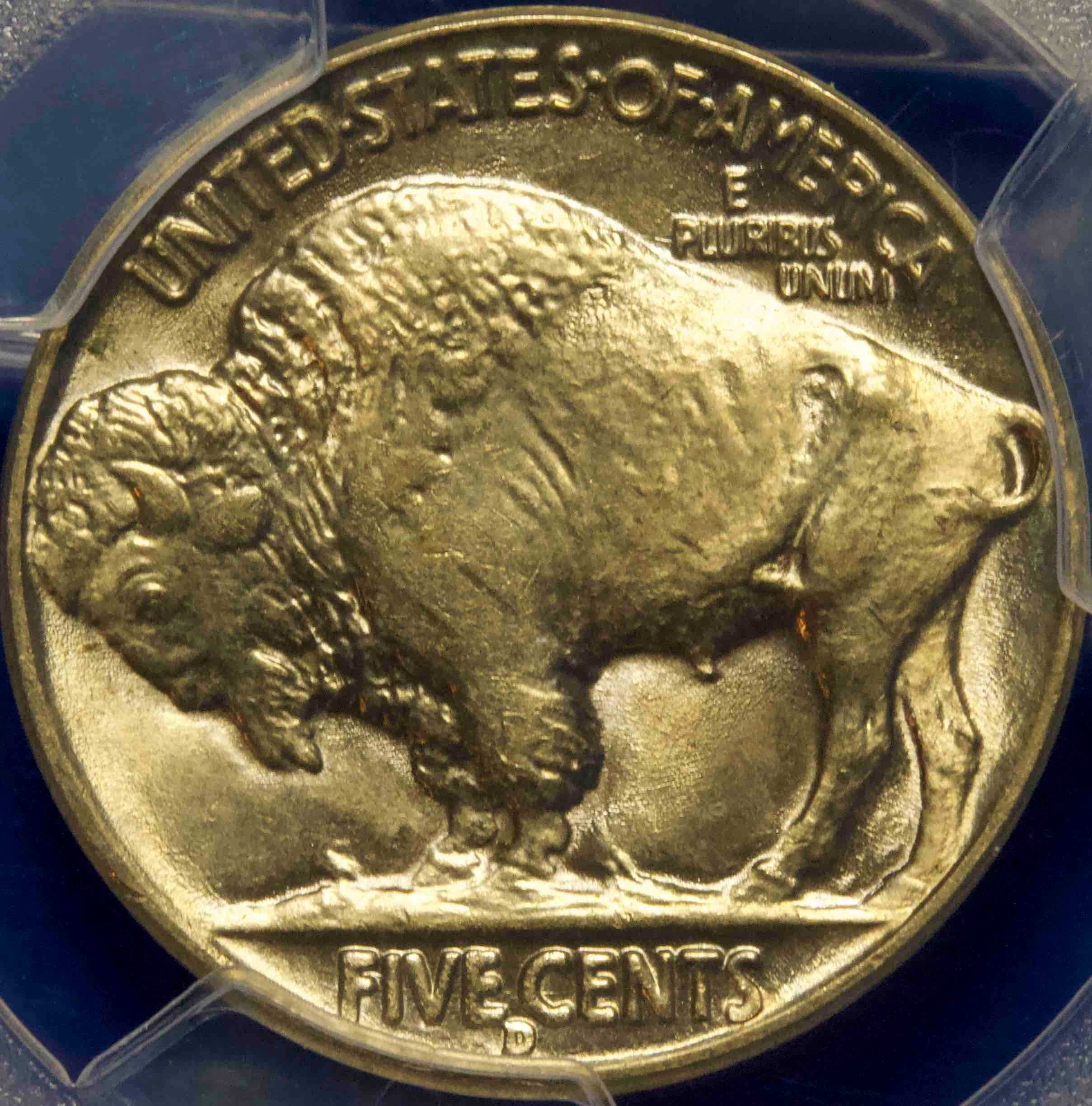 PCGS-MS-65-1938-D-Buffalo-5c