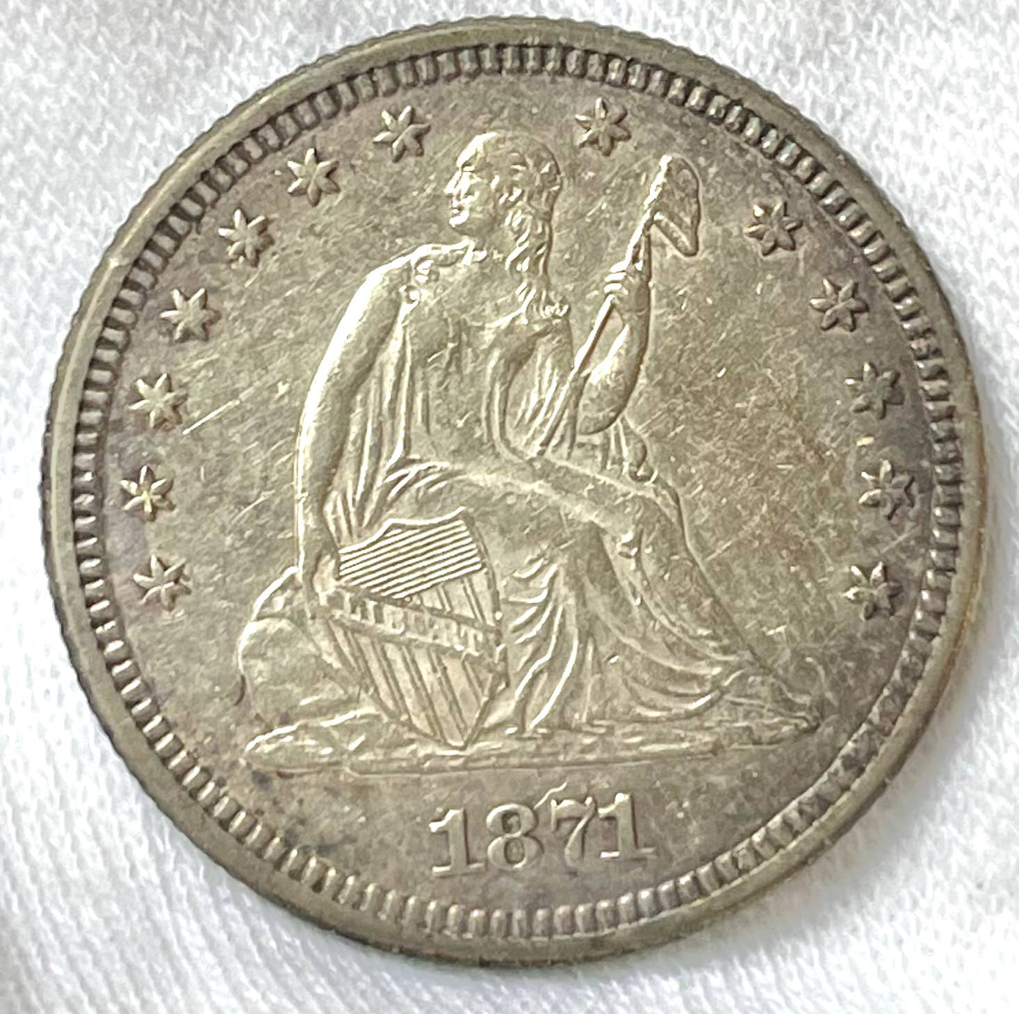 1871-Liberty-Seated-Quarter-For-Grading-And-Question