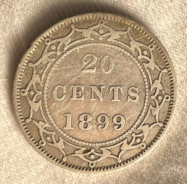 20-Cent-1899-Hooked-Newfoundland-For-Grading