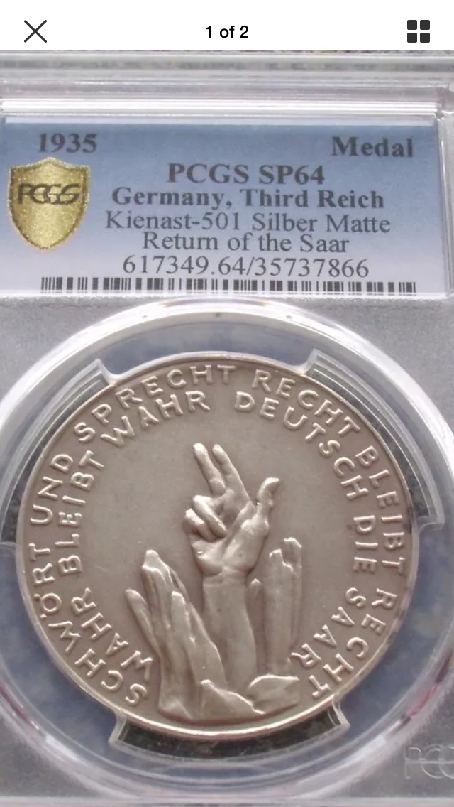 Rare-1935-Germany-Karl-Goetz-�liberation-Of-The-Saarland�-Ag-Kienast-501
