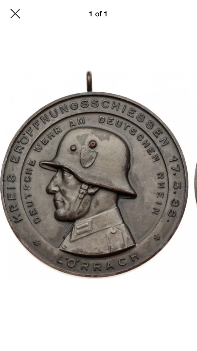 1936-Germany-Silvered-Bronze-�l�rrach-Shooting-Medal�