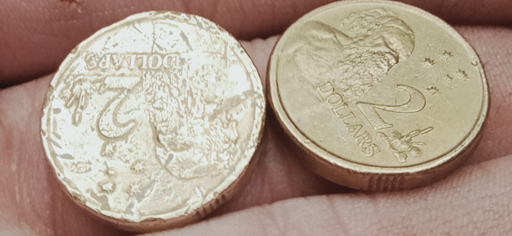1999-AU-2-Dollar-Coin-Looks-Like-It's-Made-Of-Real-Gold-,-Comparison-Photos-.-Help-Identify