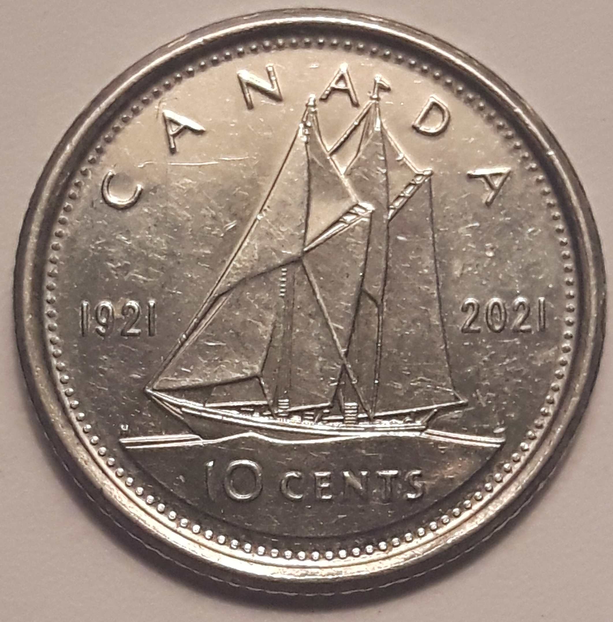 1921-2021-Dime-With-Error-Around-The-Top-Of-First-2-In-1921