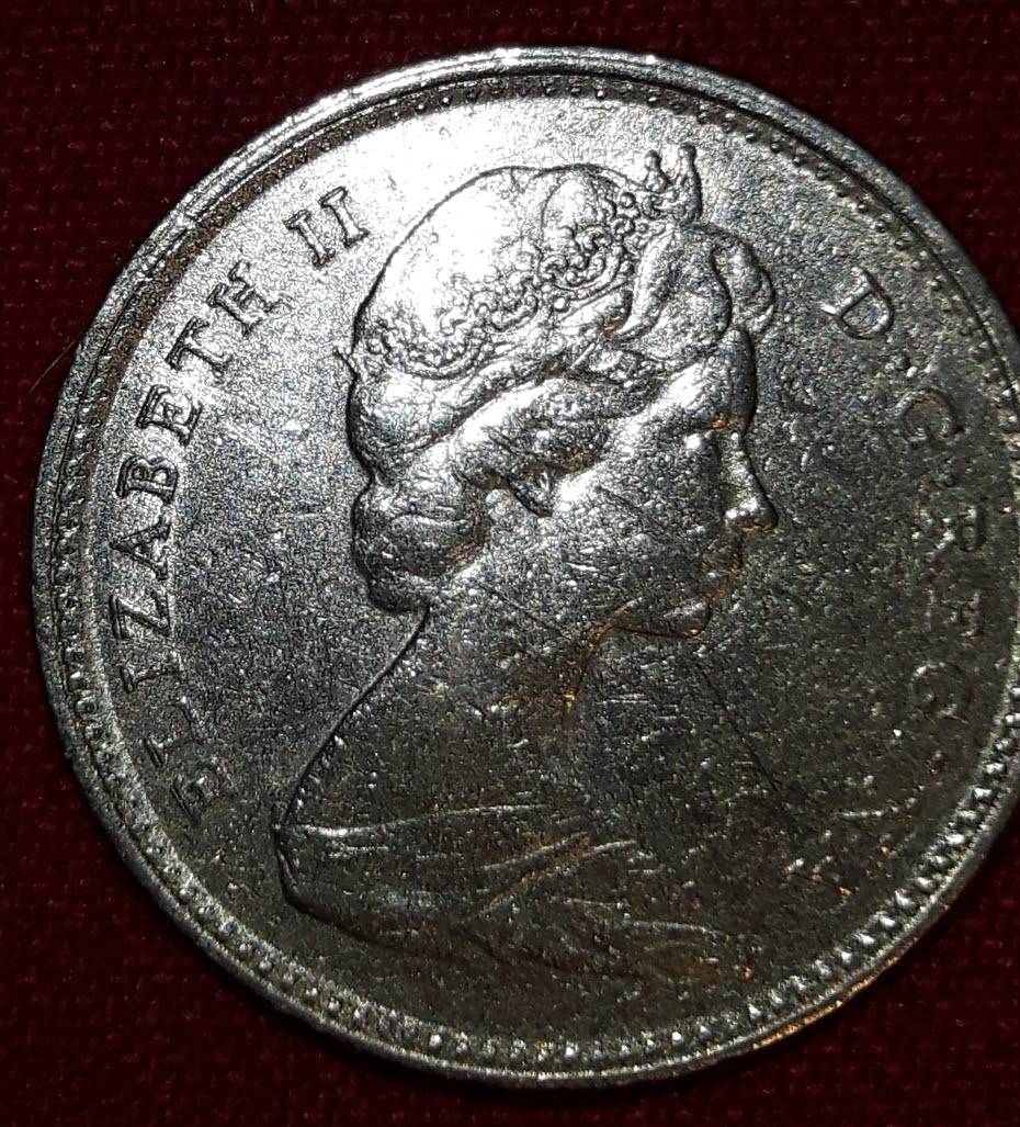 1974-Dime-With-Doubled-Elizabeth-On-The-Top,-Maybe-Off-Center-Too.-Top-Of-Regina-Has-Doubling.