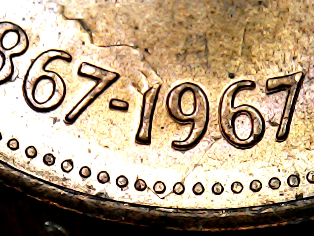 1967-1-Cent-Double-Date,-Matches-The-One-On-Coins-And-Canada