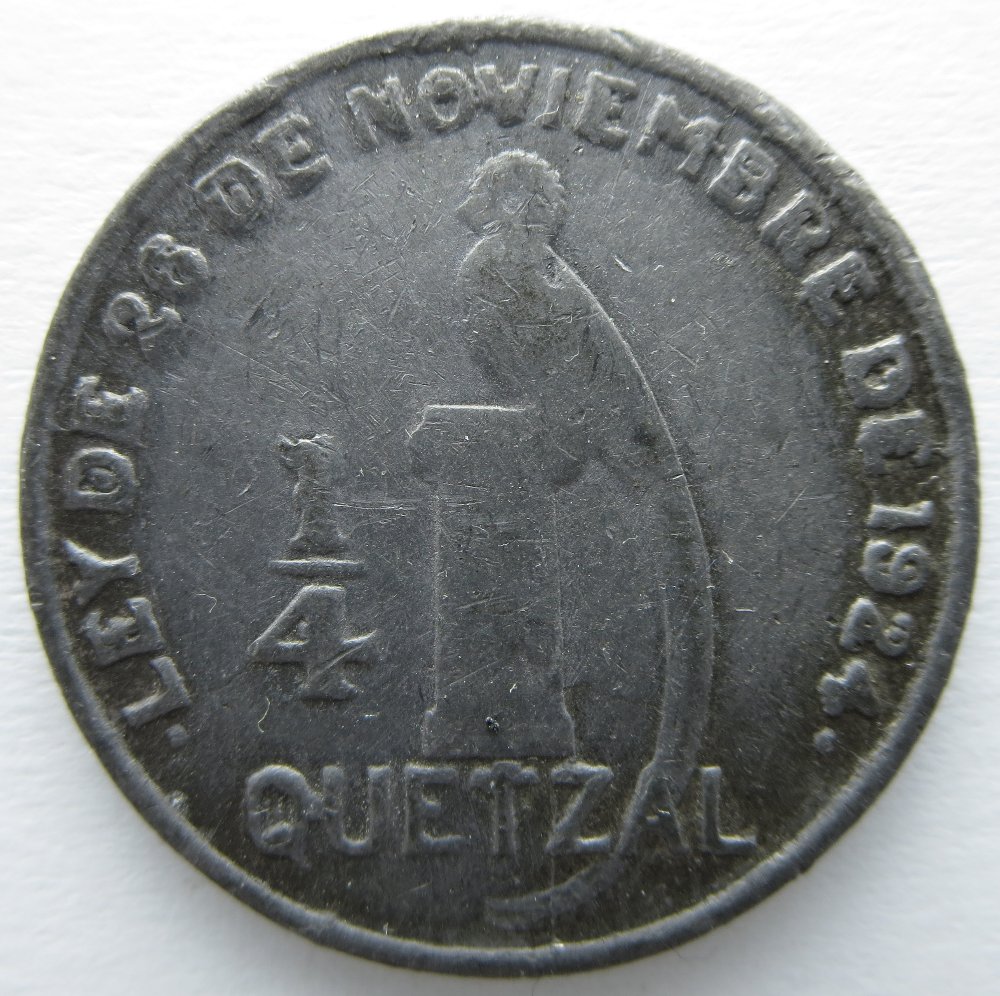 Guatemala-1/4-Quetzal-1946,-Strange-Fake-Coin