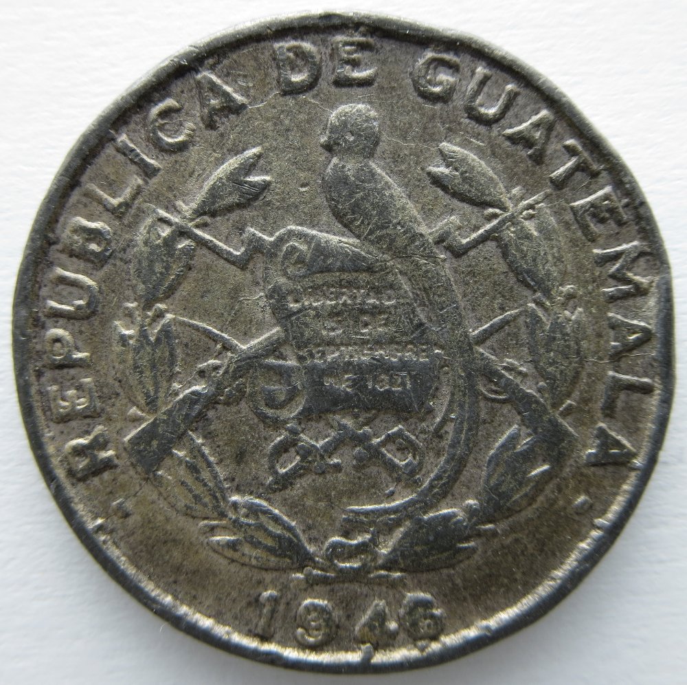 Guatemala-1/4-Quetzal-1946,-Strange-Fake-Coin