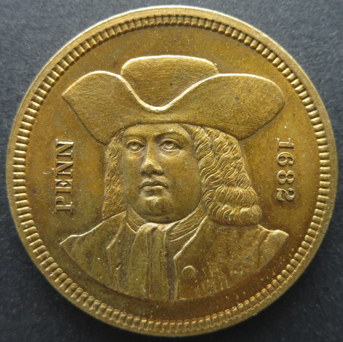 1882-Pennsylvania-Bicentennial-William-Penn-Token,-Value-And-Grade-Request