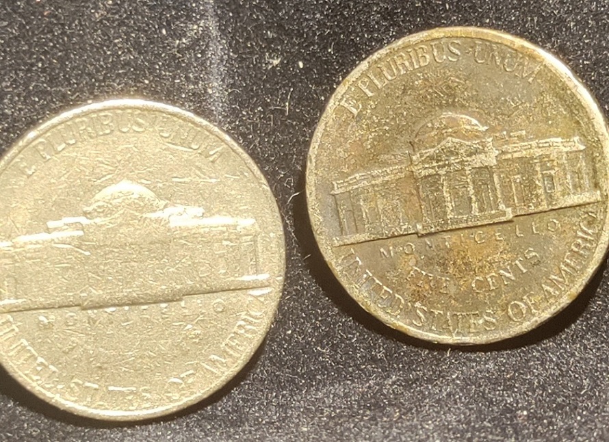 Is-This-1995-D-Nickel-On-The-Right-A-Black-Beauty-Or-Just-Dirty?