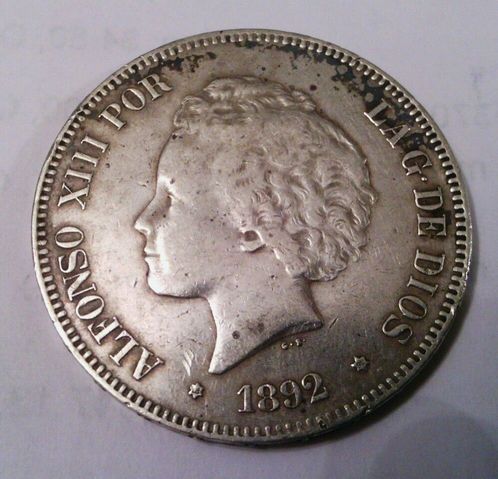 Silver-Coins-Of-Alfonso-XIIi-King-Of-Spain