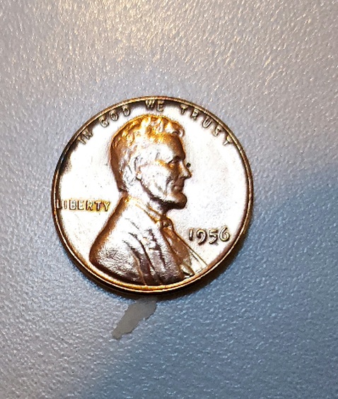 1956-Unc-Lincoln-Wheat-With-Rim-Damage
