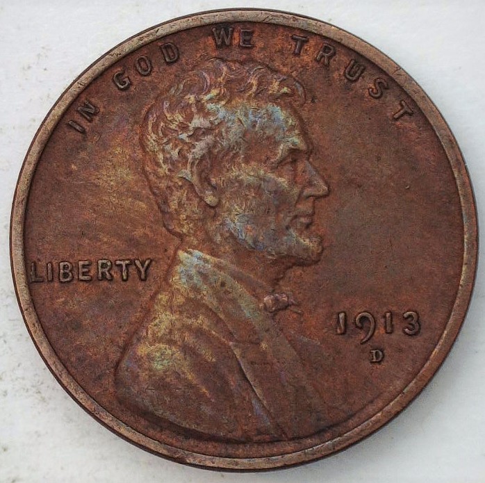 1913-D-Lincoln-Wheat-Cent,-For-Grading!