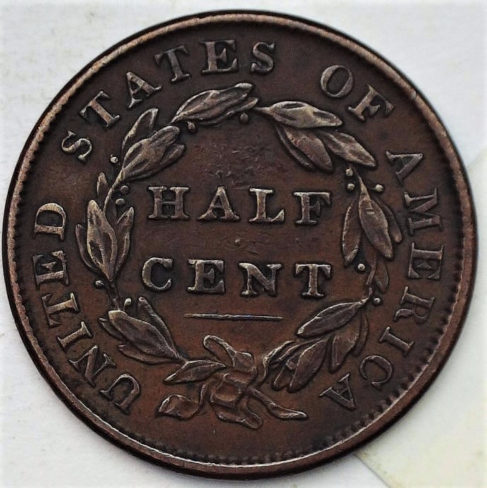 1833-1/2-Cent,-For-Grade.