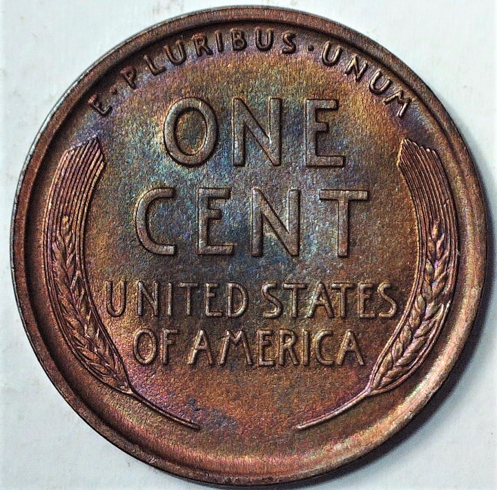 1910-Toned-Lincoln-Wheat-Cent,-Grade?